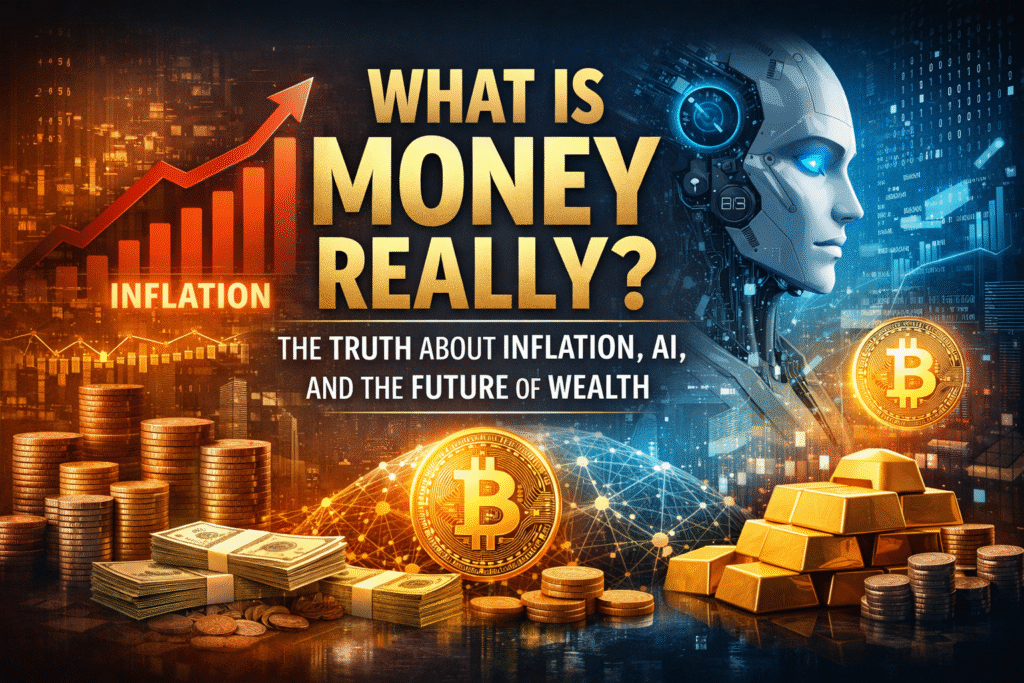 What is money really showing inflation rise, artificial intelligence impact, digital currency, gold, and future of wealth