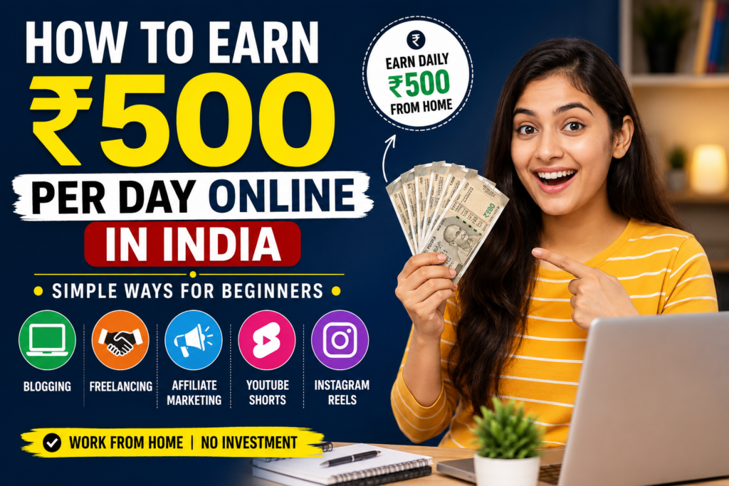 how to earn ₹500 per day online in India